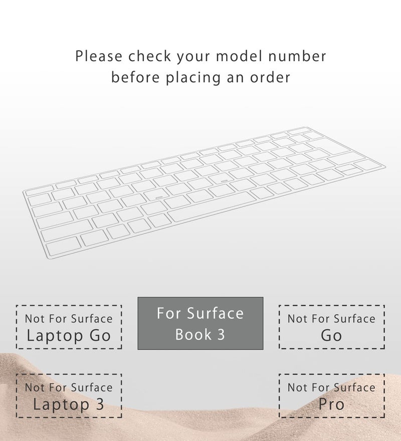 Digi-Tatoo غطاء حماية لوحة المفاتيح Digi-Tatoo SurfaceMate لجهاز Microsoft Surface Book 3/ Book 2/ Laptop 2 13.5''/15'' إصدار 2020/2017/2018، رقيق جداً 0.18 مم، عالي الشفافية، تخطيط لوحة مفاتيح أمريكي - Image 2